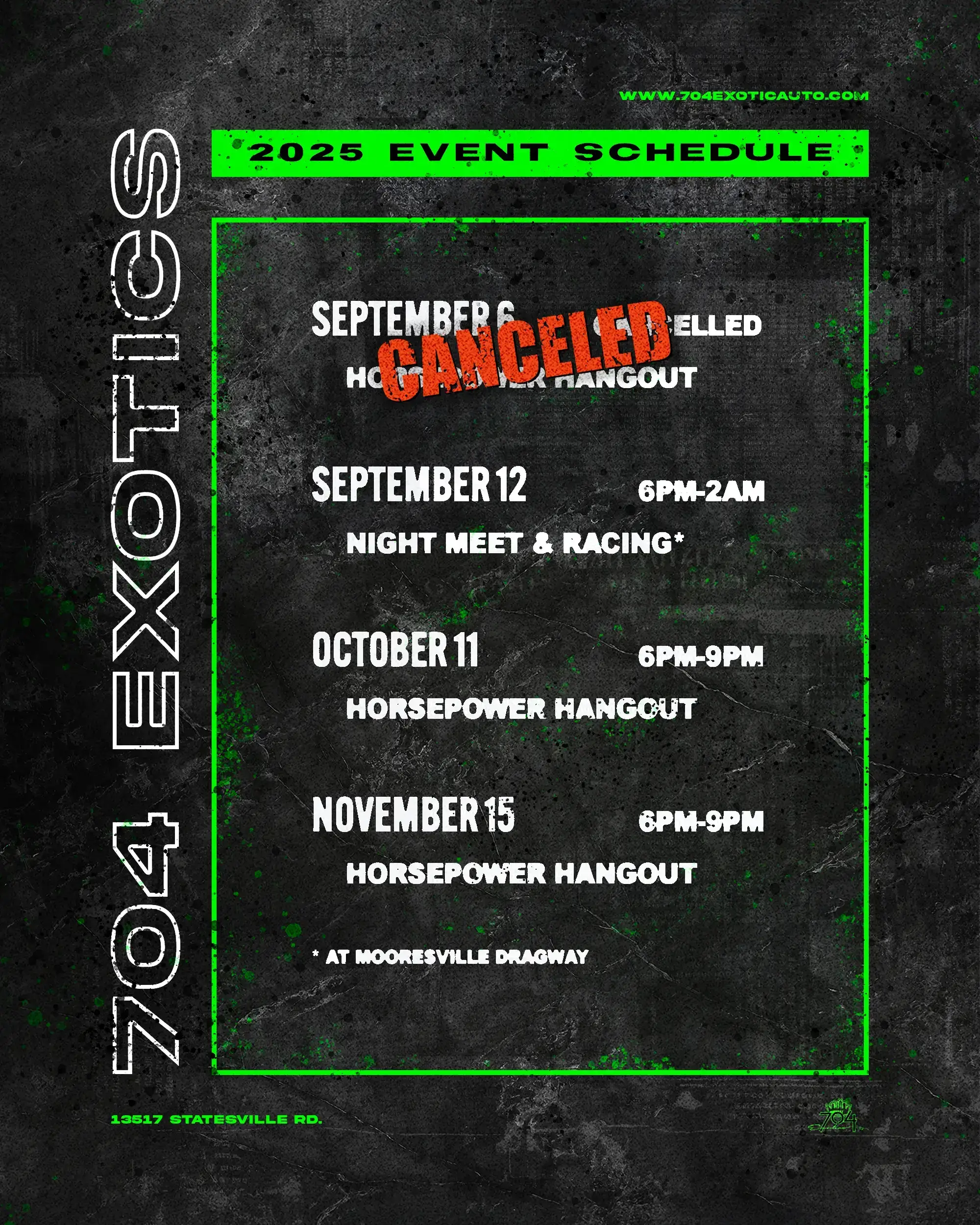 2025 EVENT SCHEDULE