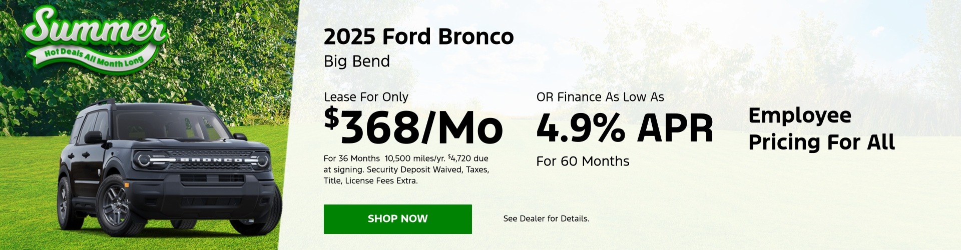 June Ford Bronco Offer