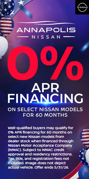 0% on select models at Annapolis Nissan