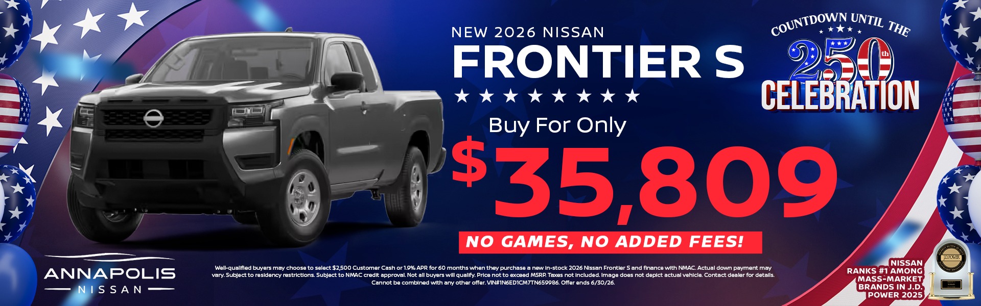 2026 Nissan Frontier   buy for $35,809