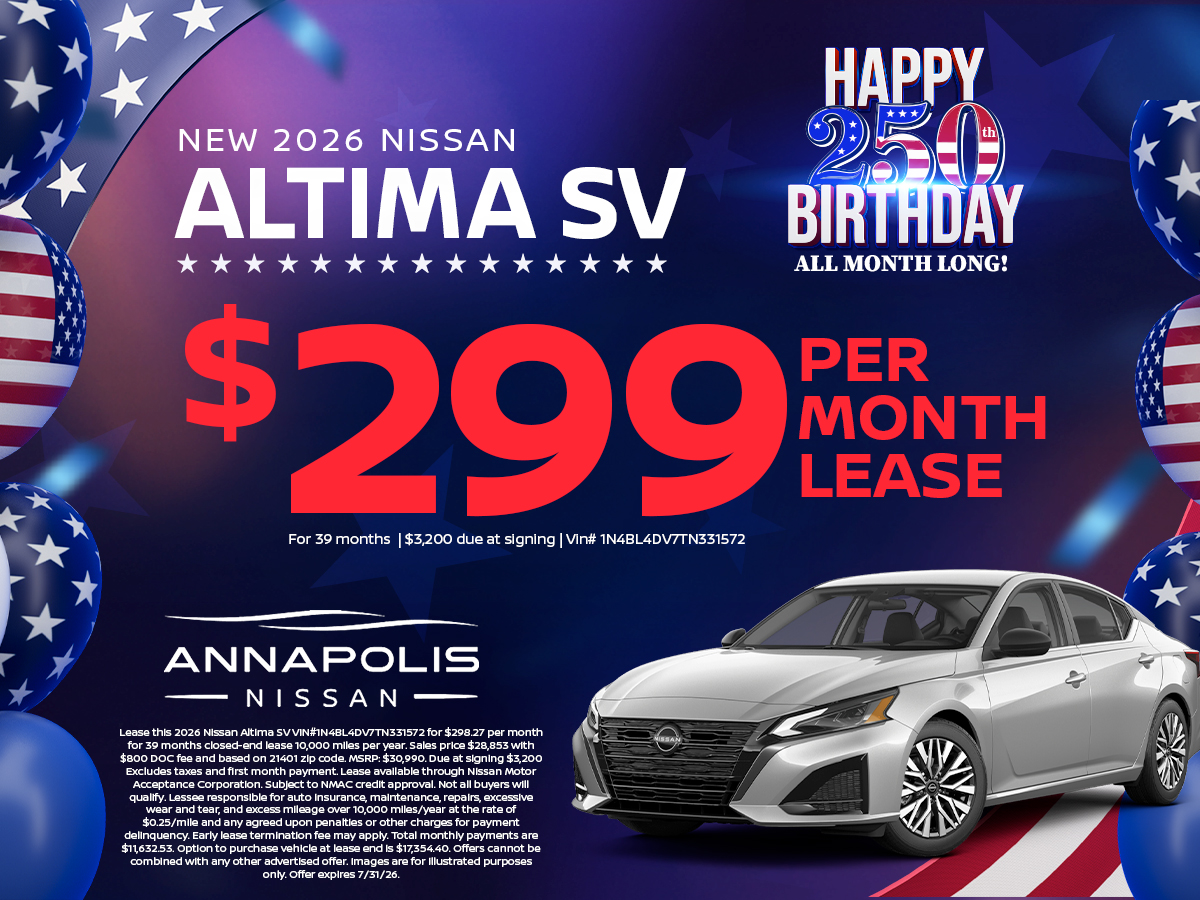 Special offer on 2026 Nissan Altima Get a new Nissan Altima!