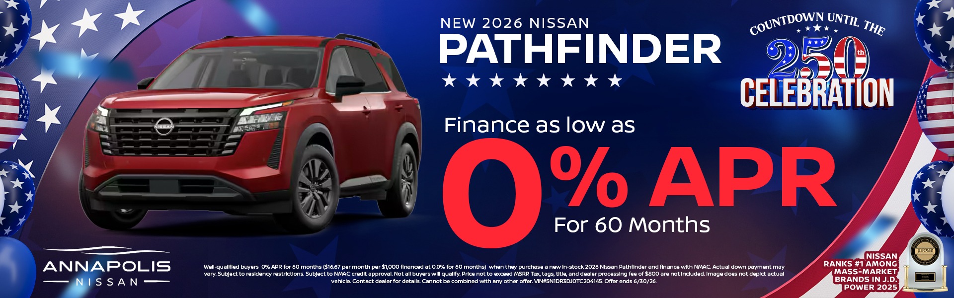 2026 Nissan Pathfinder 0% for 60 months