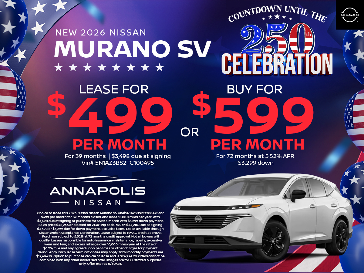 Special offer on 2026 Nissan Murano Get a new Nissan Murano!