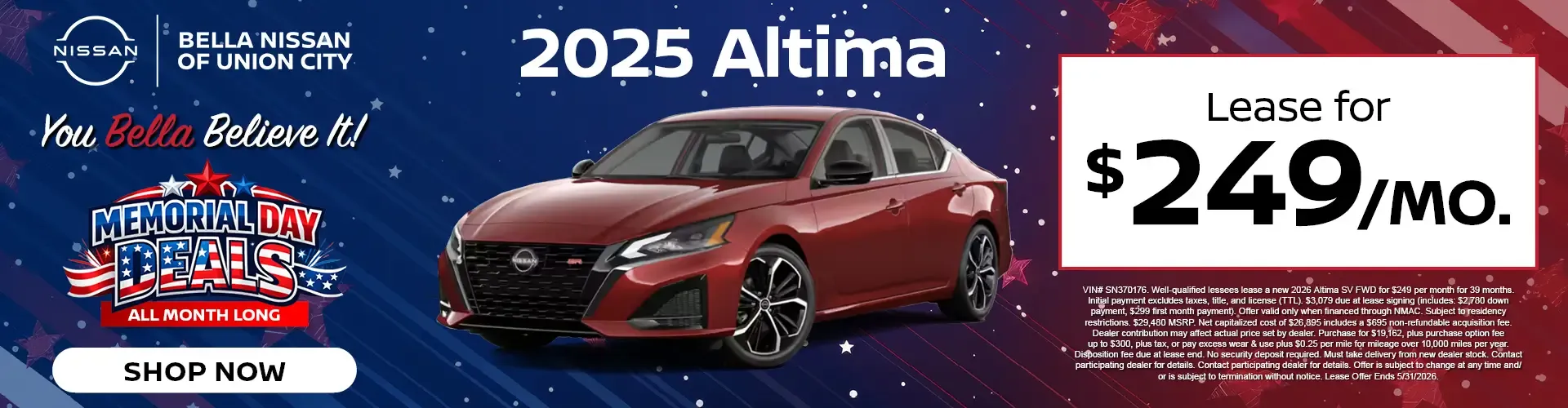 New 2025 Nissan Altima Special