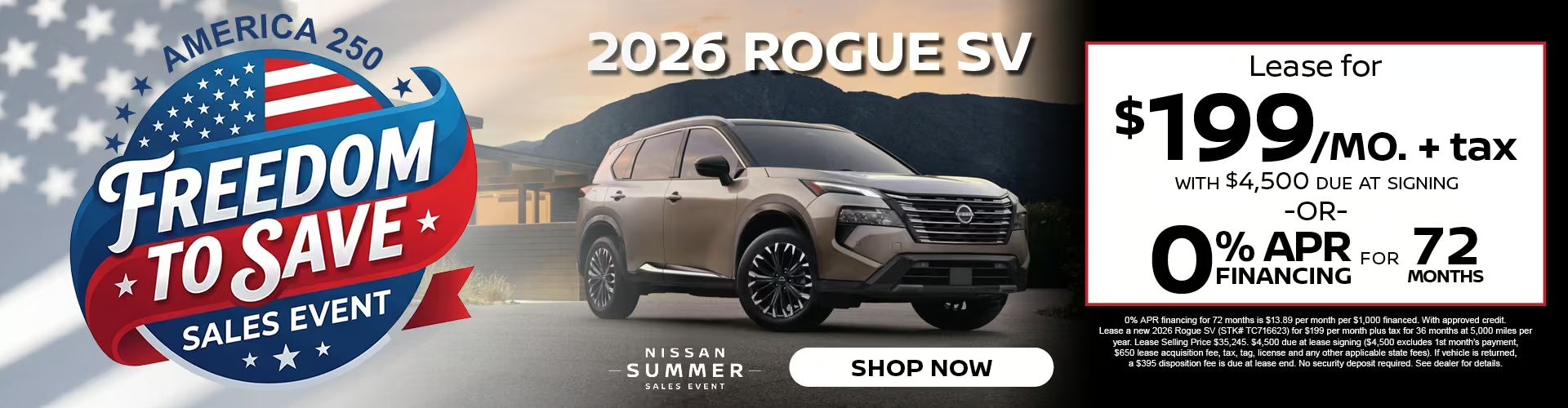 Bella Nissan of Union City new 2026 Nissan Rogue SV Sales Event