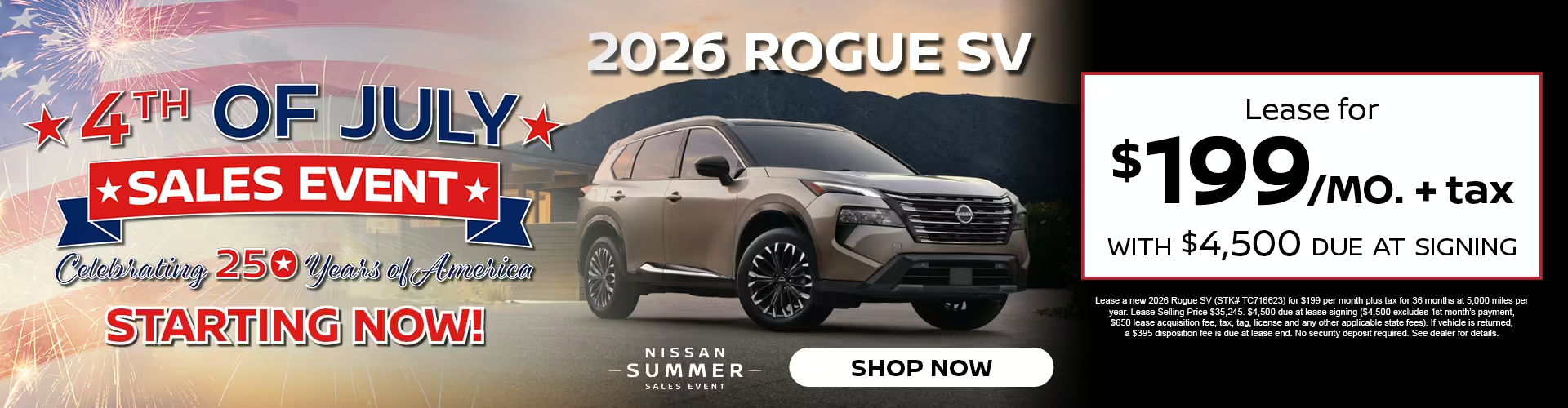 New 2026 Nissan Rogue 4th of July Special