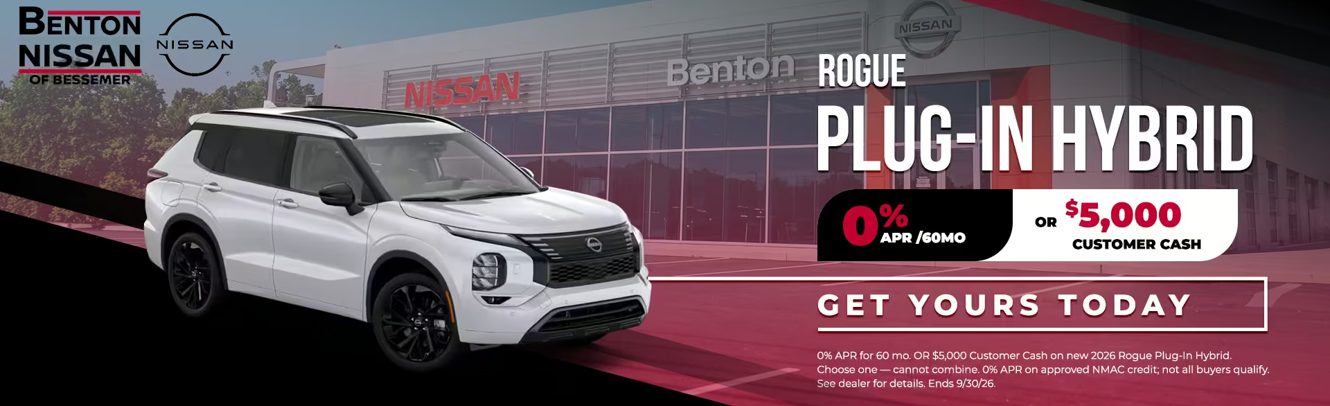 Rogue Plug-In Hybrid 0% APR or $5,000 Customer Cash