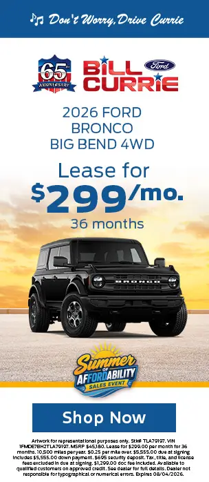 2026 Ford Bronco Big Bend 4WD Lease Special
