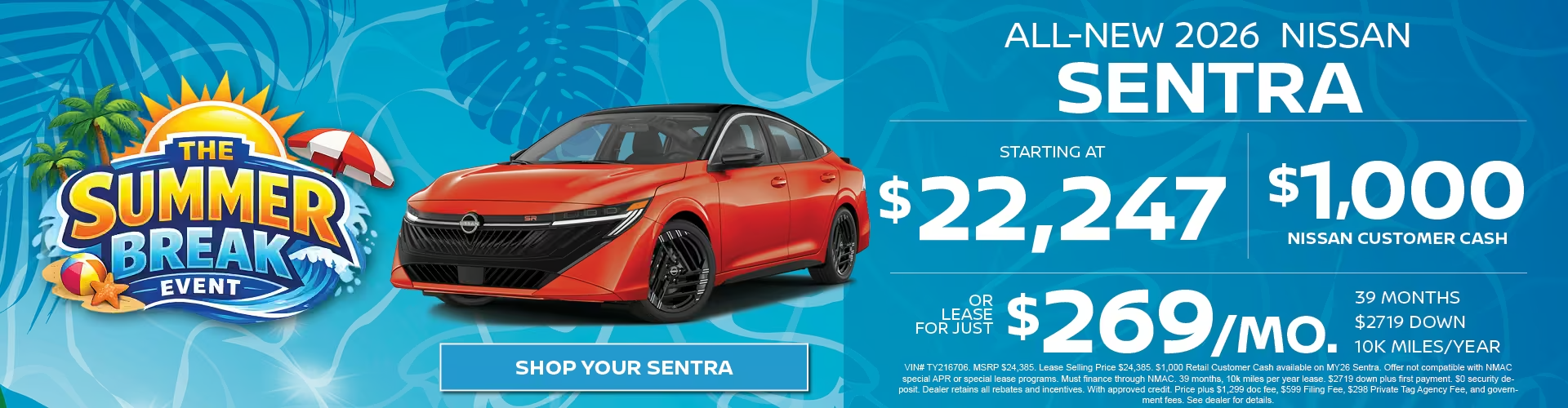 2026 Nissan Sentra Finance Offer