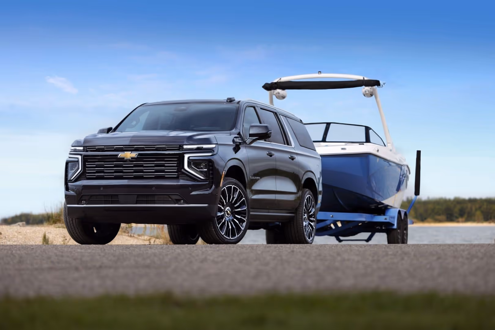 2025 Chevrolet Suburban hauling a boat