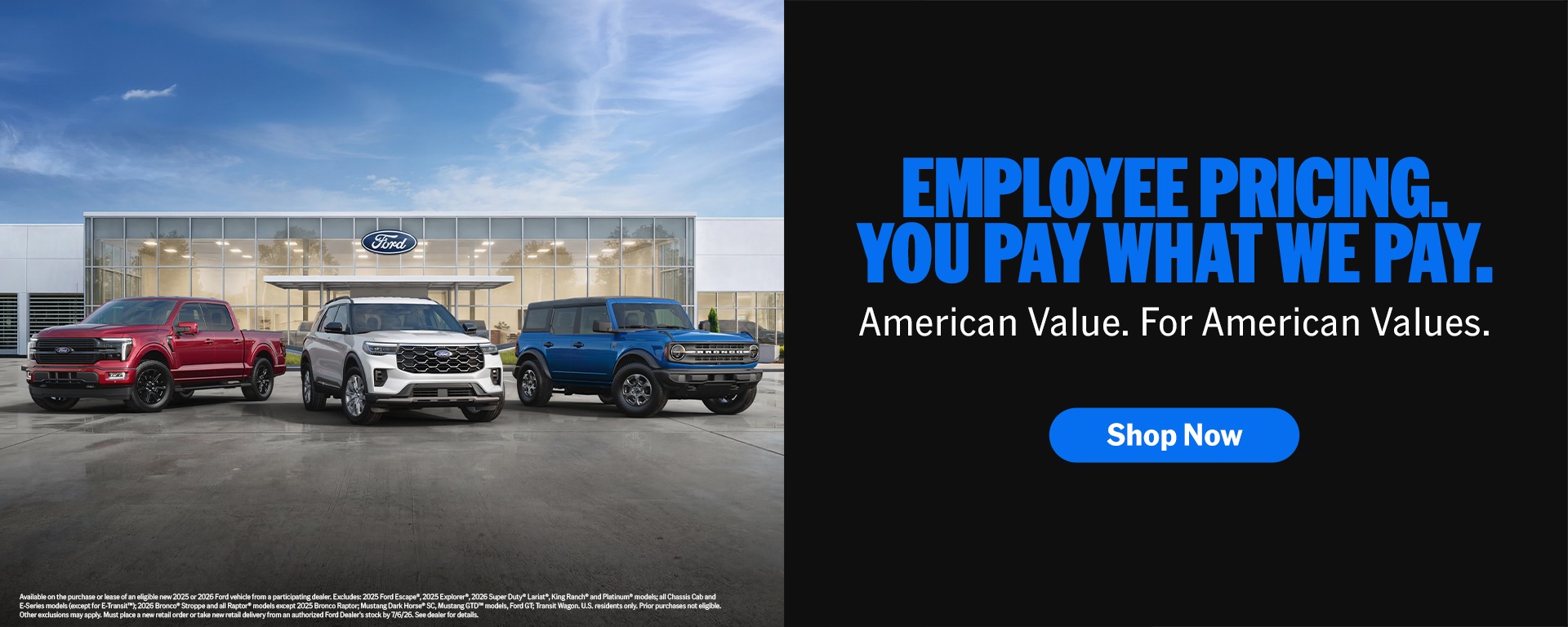 Employee Pricing! We pay what you pay!