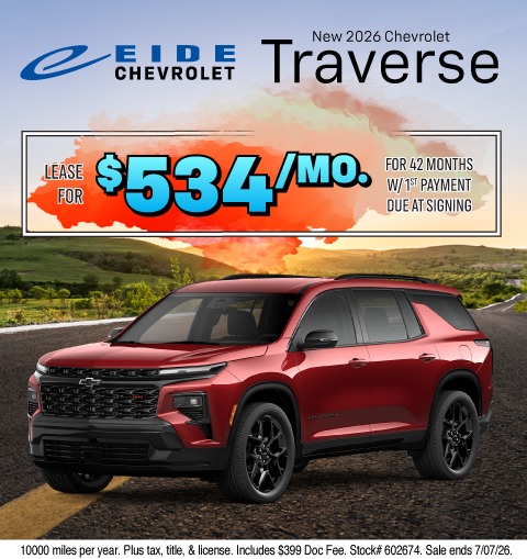 2026 Chevrolet Traverse Lease Specials