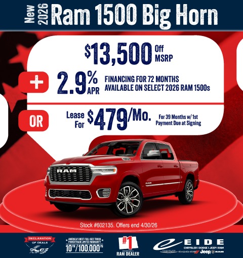 Save big on 2026 Ram 1500's