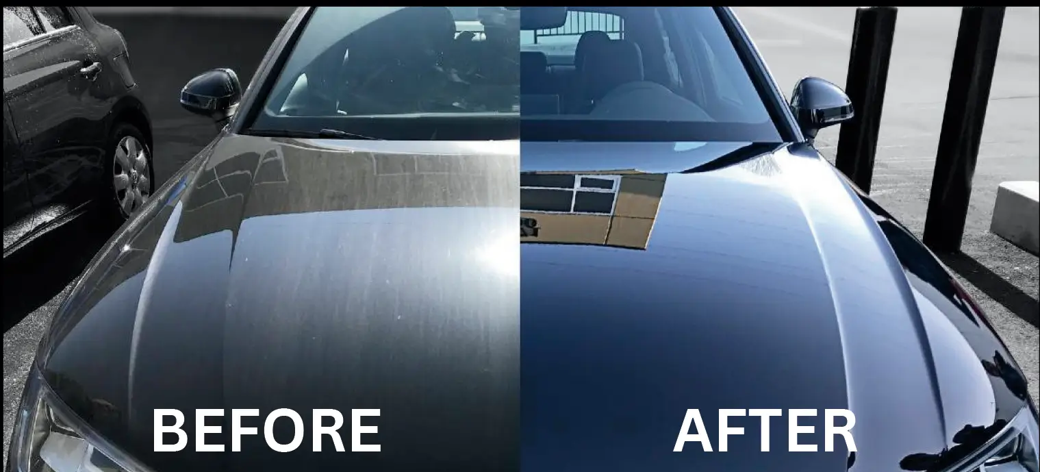 Before and after ceramic coating comparison