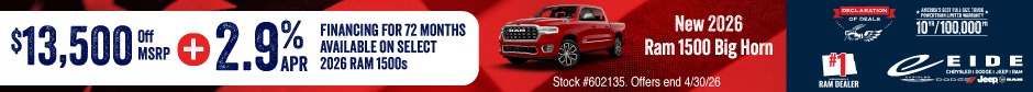 Save Big on New Ram 1500's