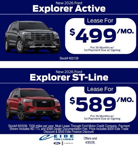 2026 Ford Explorer Lease Specials