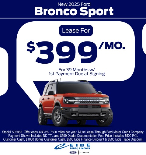 2025 Ford Bronco Sport Lease Specials