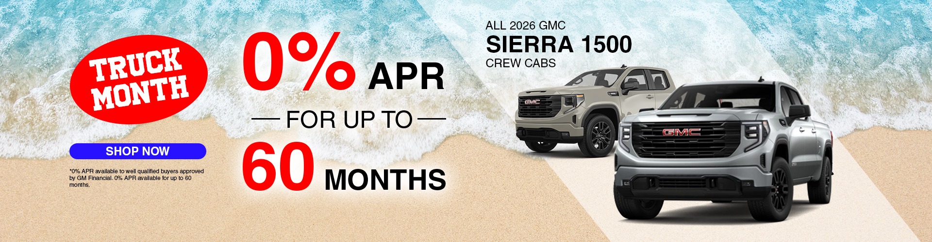 0% APR on all 2026 GMC Sierra 1500 Crew Cabs!