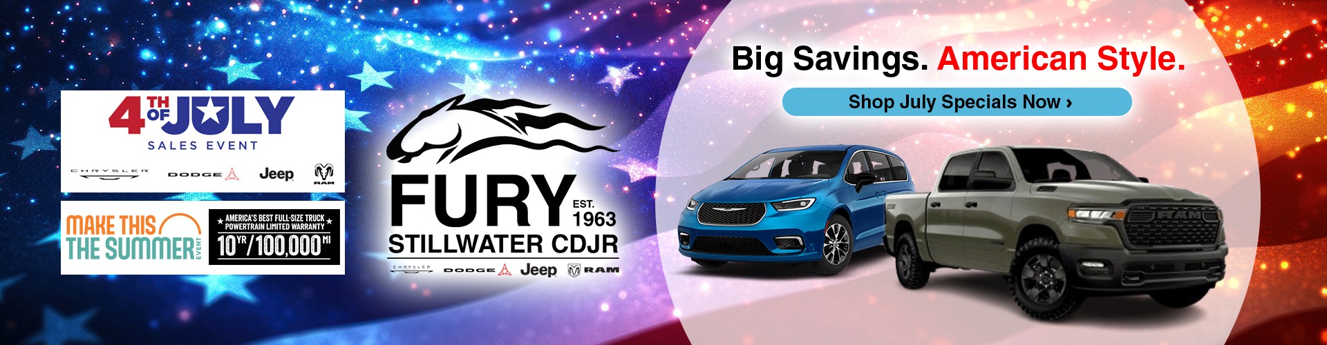 Shop July CDJR Specials at Fury Motors Stillwater!