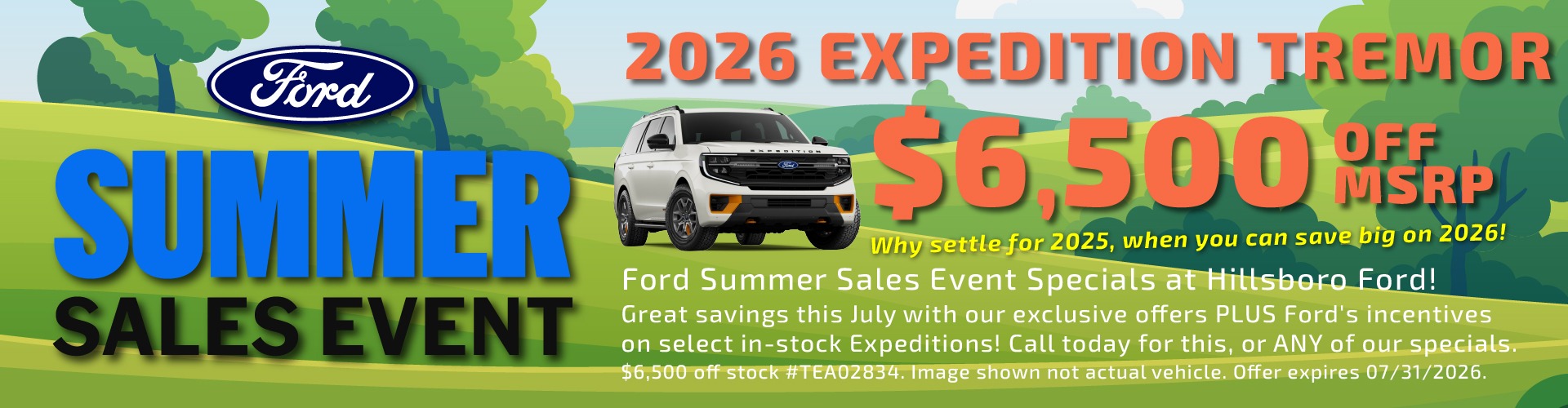 Hillsboro Ford Sales Special - HUGE Savings on In-Stock 2026 Expedition Models!