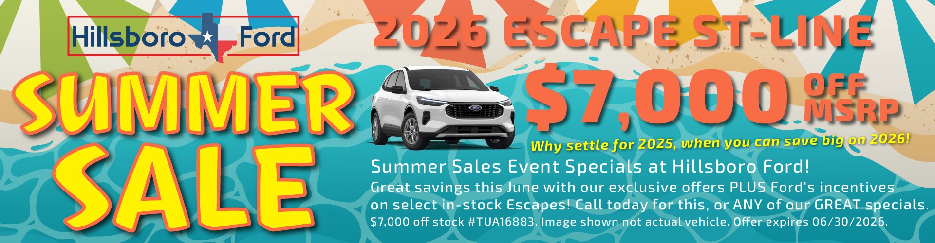 Hillsboro Ford Sales Special - HUGE Savings on In-Stock 2026 Escape Models!