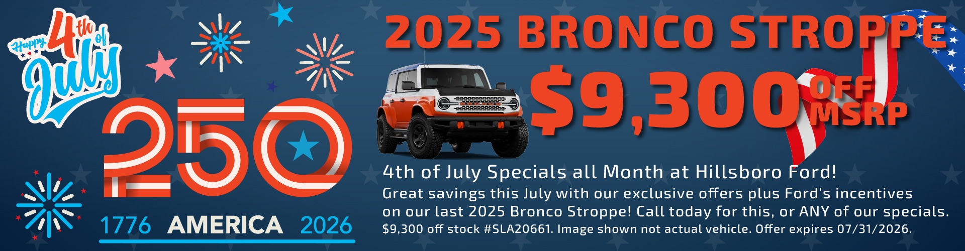 Hillsboro Ford Sales Special - HUGE Savings on In-Stock 2025 Bronco Models, including our last 2025 Stroppe!