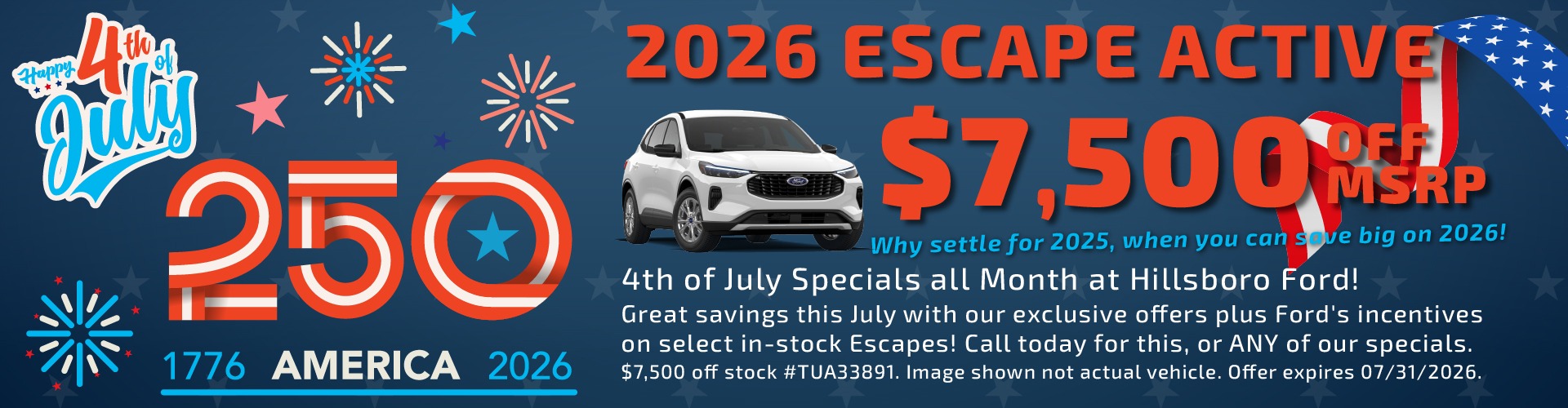 Hillsboro Ford Sales Special - HUGE Savings on In-Stock 2026 Escape Models!
