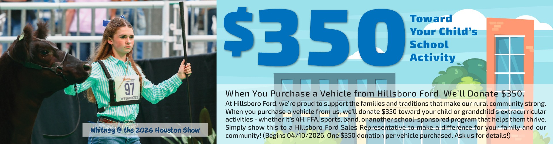 Hillsboro Ford Announces $350 Local Schools Donation Incentive