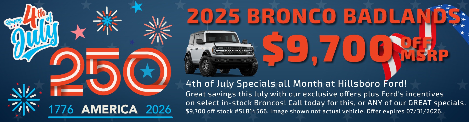 Hillsboro Ford Sales Special - HUGE Savings on In-Stock 2025 Bronco Models!