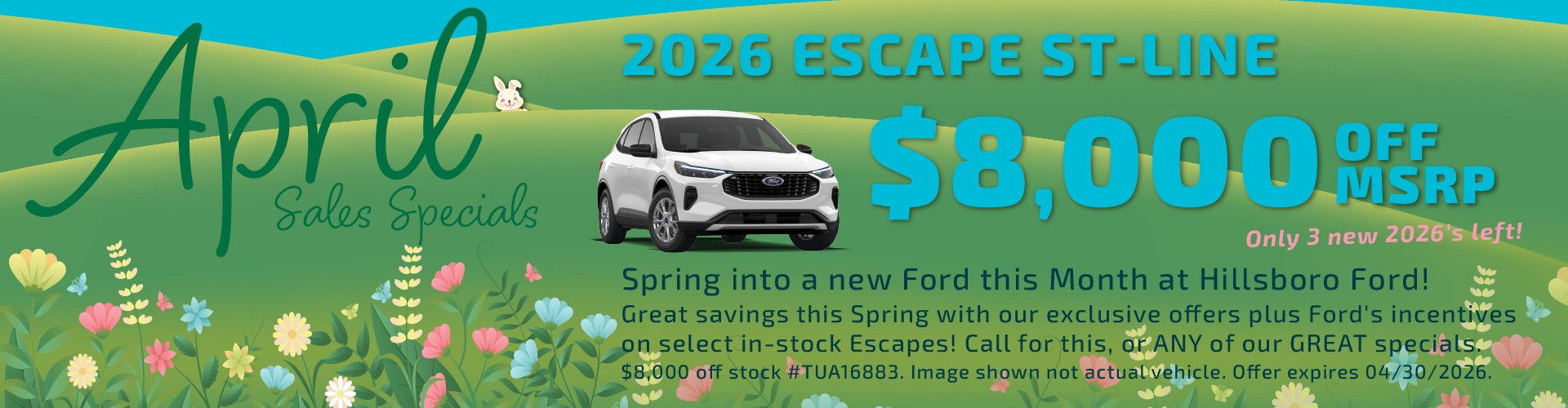 Hillsboro Ford Sales Special - HUGE Savings on In-Stock 2026 Escape Models!