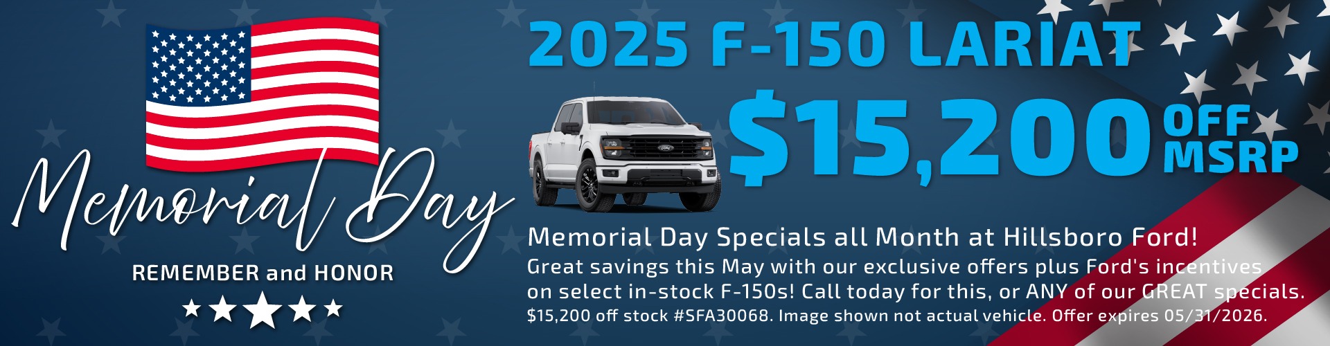 Hillsboro Ford Sales Special - HUGE Savings on In-Stock 2025 F-150 Models!