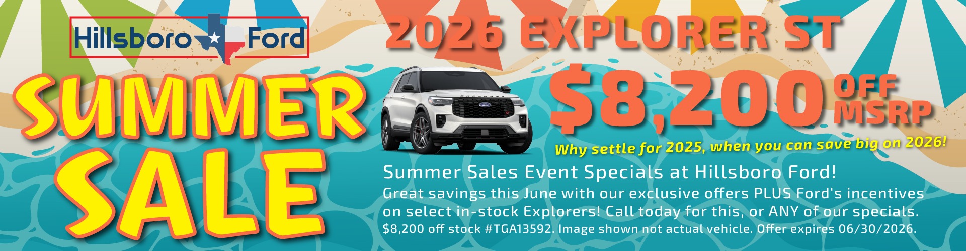 Hillsboro Ford Sales Special - HUGE Savings on In-Stock 2026 Explorer Models!