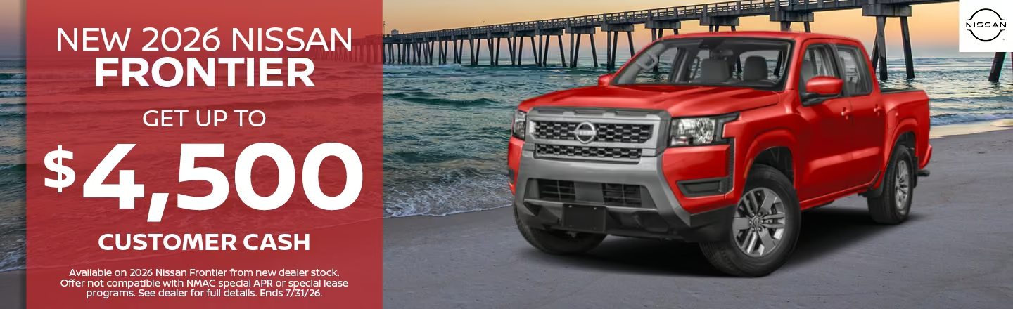 John Lee Nissan New 2026 Nissan Frontier Get up to $4,500 Customer Cash