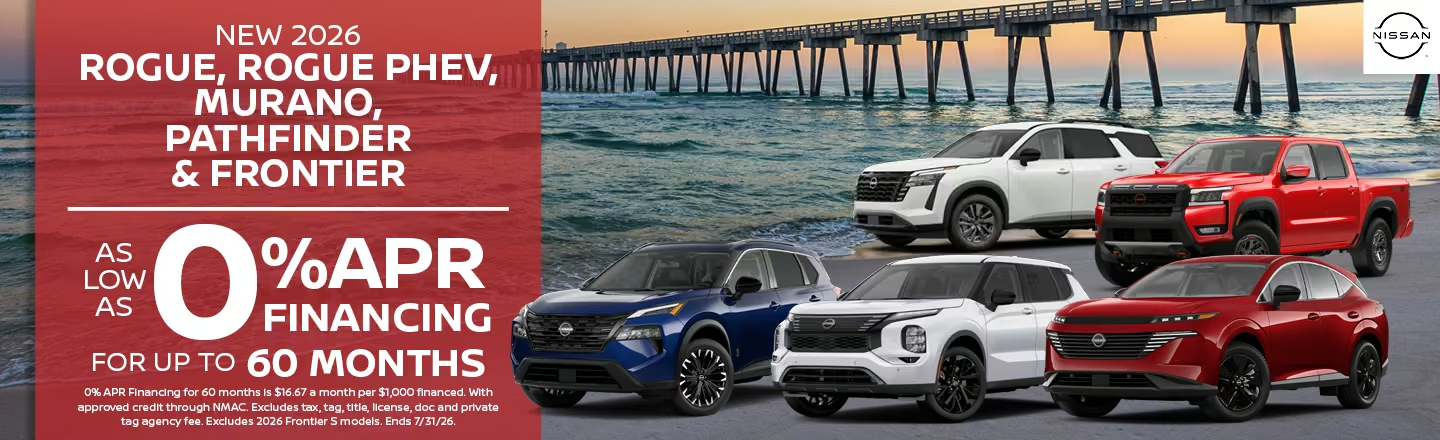 New 2026 Nissan Rogue, Rogue PHEV, Murano, Pathfinder & Frontier Special