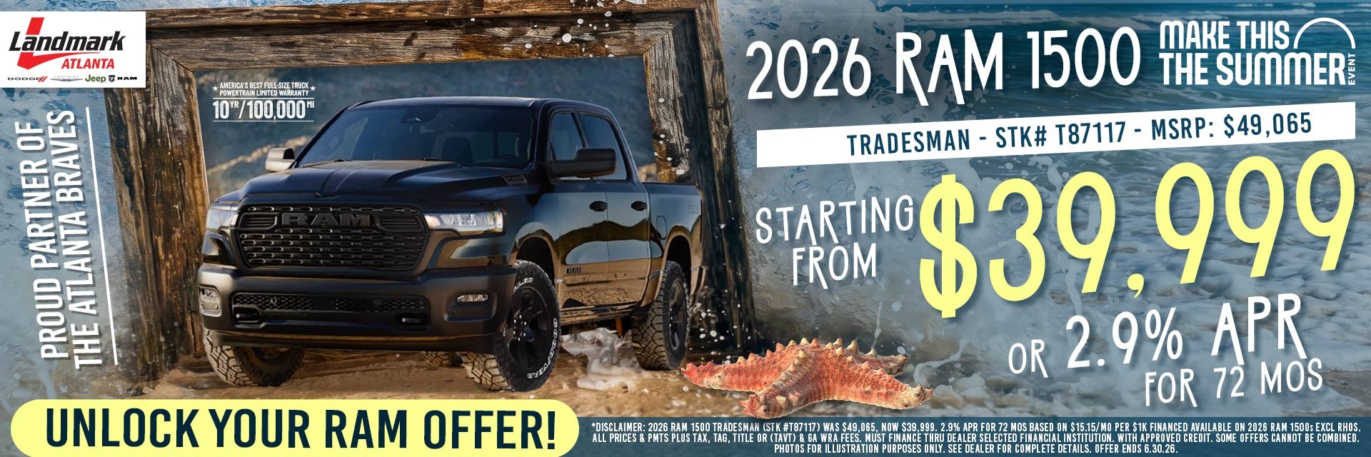 2026 Ram 1500 Tradesman - Starting From $39,999 OR 2.9% APR For 72 MOs