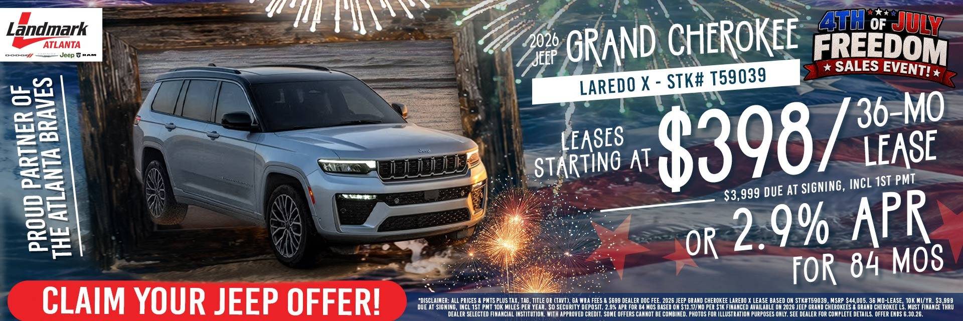 2026 Jeep Grand Cherokee Laredo X - Leases Starting At $398/mo For 36 MOs OR 2.9% APR For 84 MOs