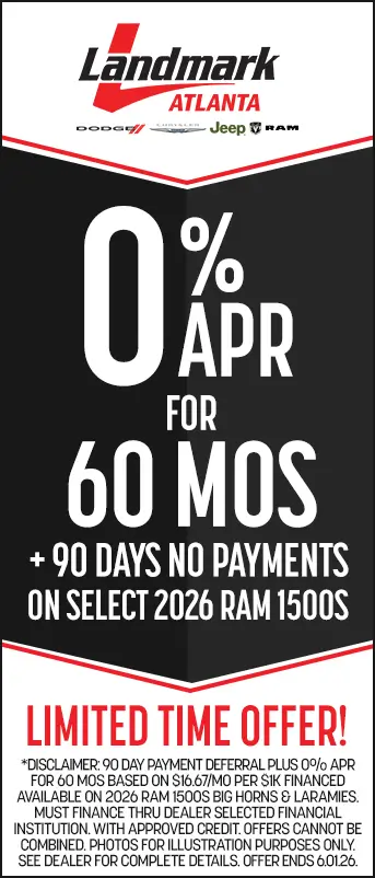 0% APR for 60 Months Ram
