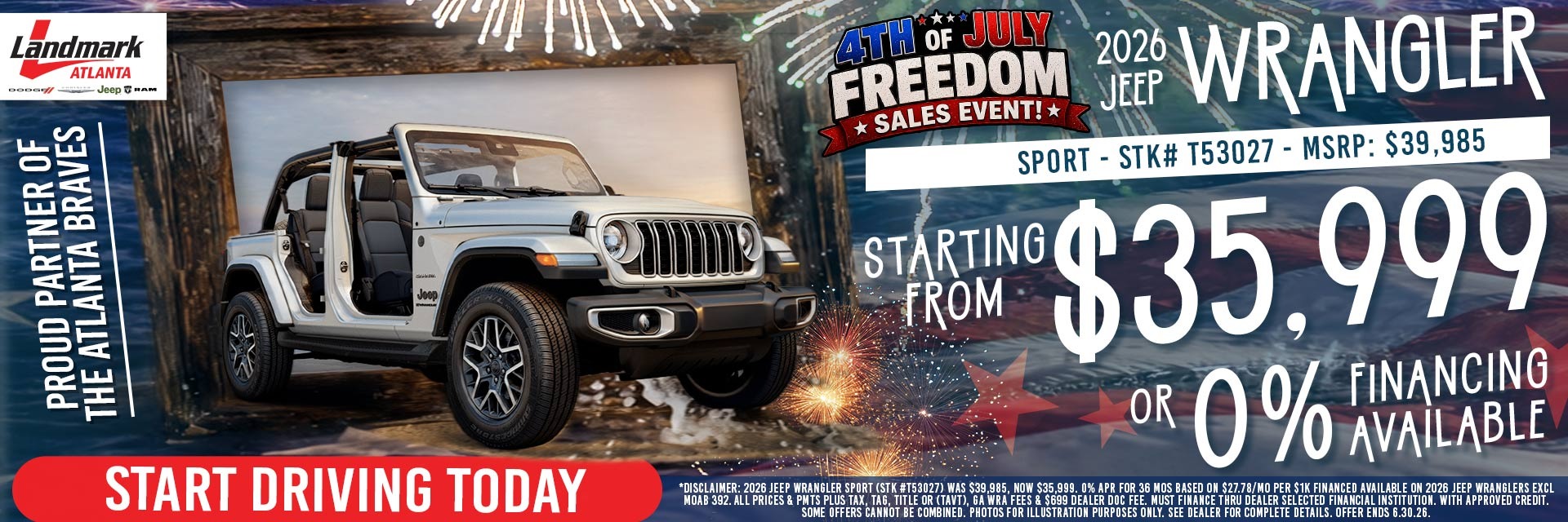 2026 Jeep Wrangler Sport - Starting From $35,999 OR 0% Financing Available