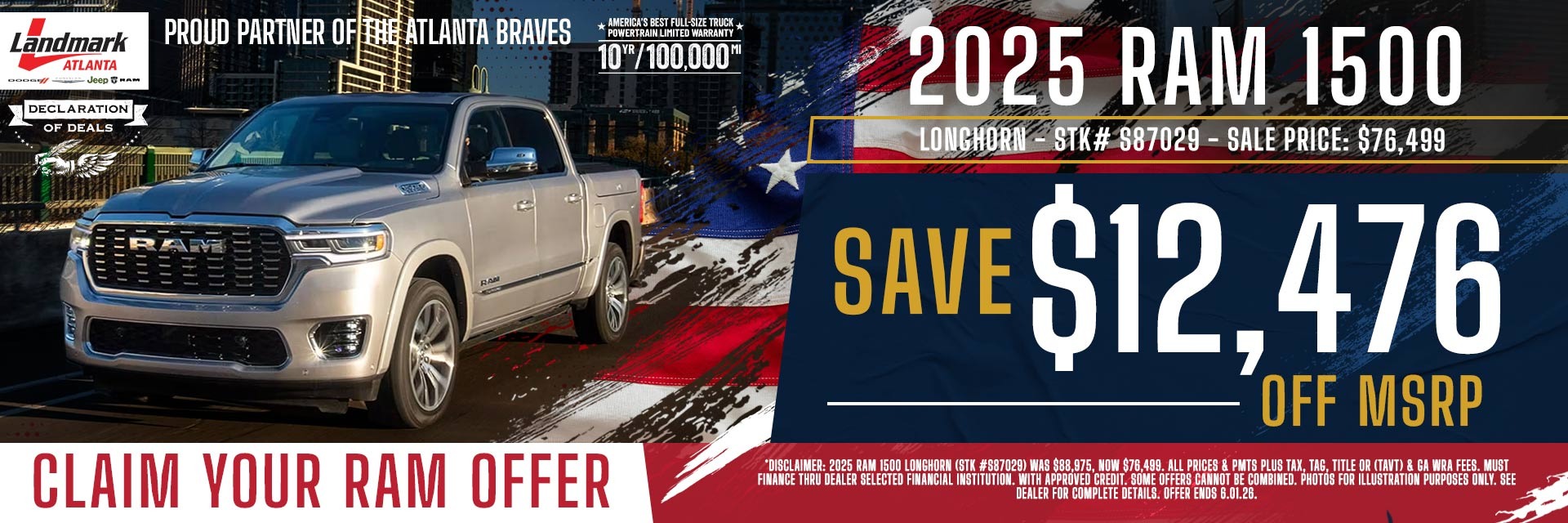 2025 Ram 1500 Longhorn - Save $12,476 Off MSRP