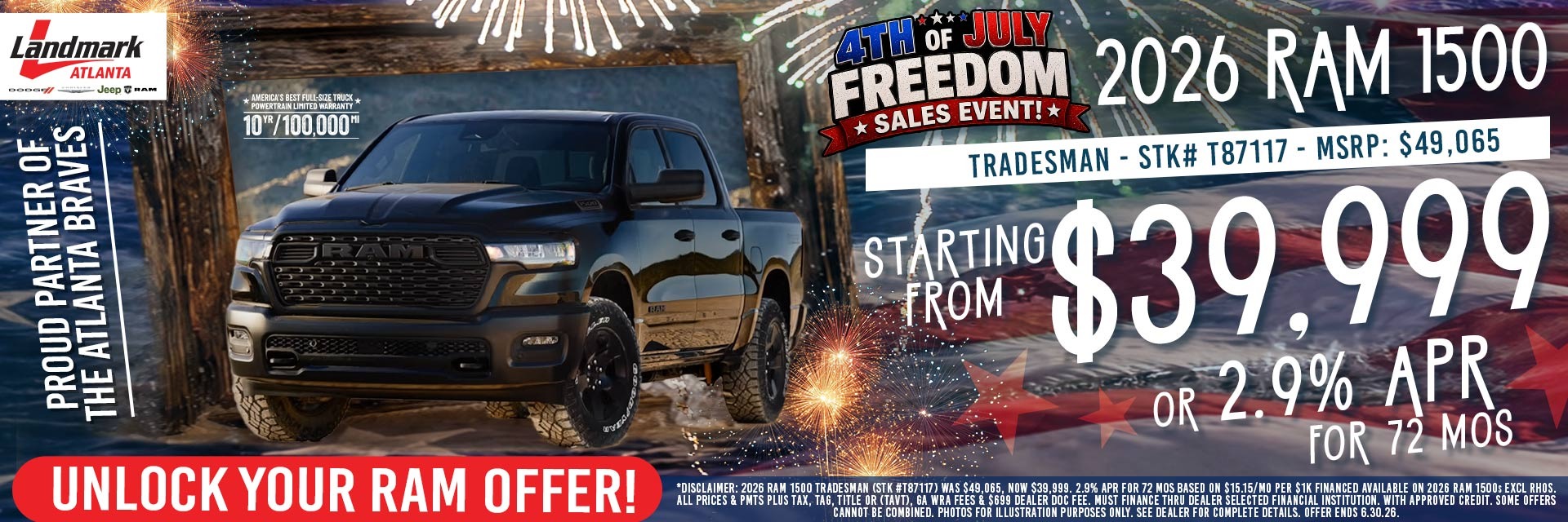 2026 Ram 1500 Tradesman - Starting From $39,999 OR 2.9% APR For 72 MOs