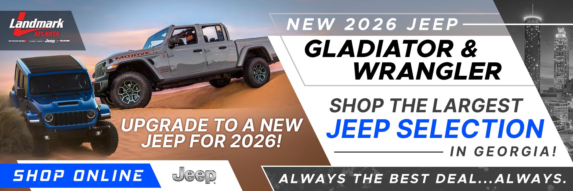 2026 Jeep Gladiator and Wrangler - Shop the Largest Jeep Selection in Georgia