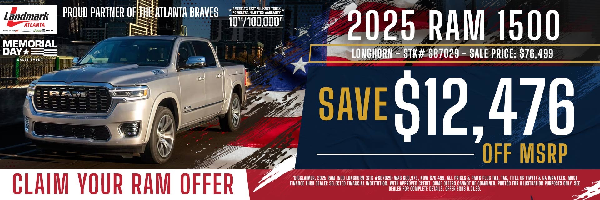 2025 Ram 1500 Longhorn - Save $12,476 Off MSRP