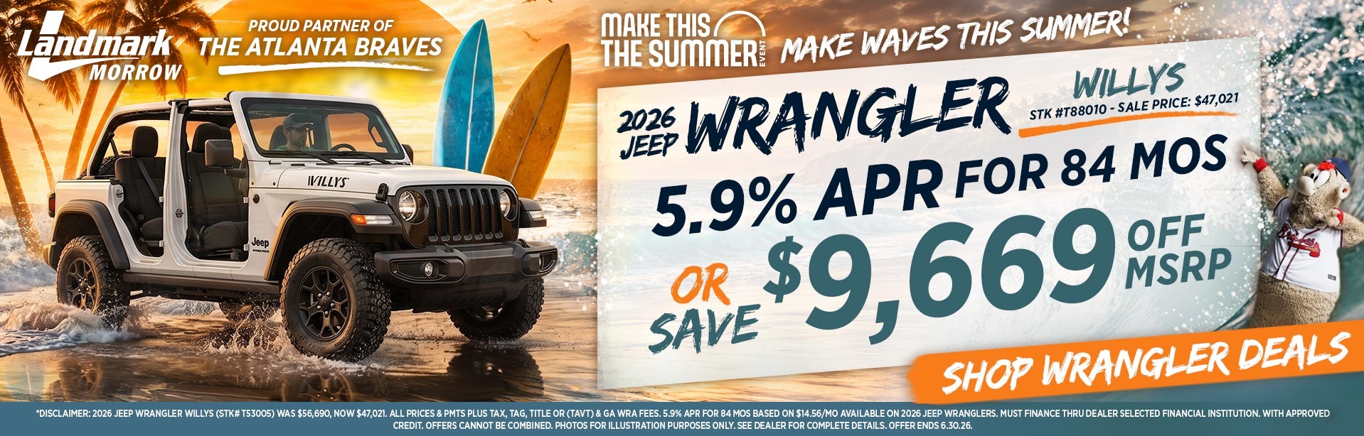 2026 Jeep Wrangler - Save $9,669 Off MSRP OR 5.9% APR For 84 MOs