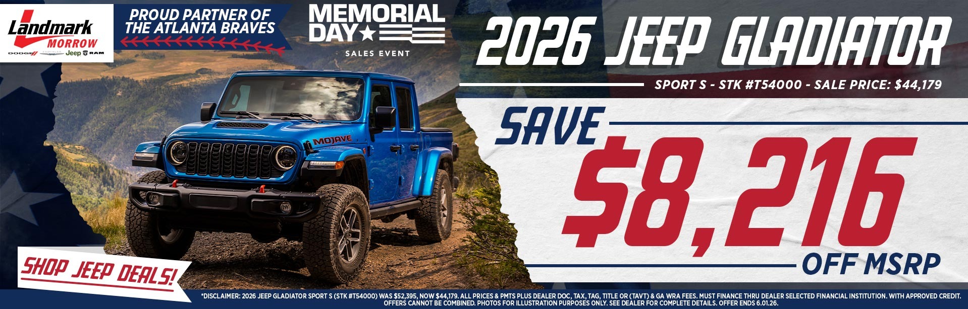 2026 Jeep Gladiator Sport S - Save $8,216 Off MSRP