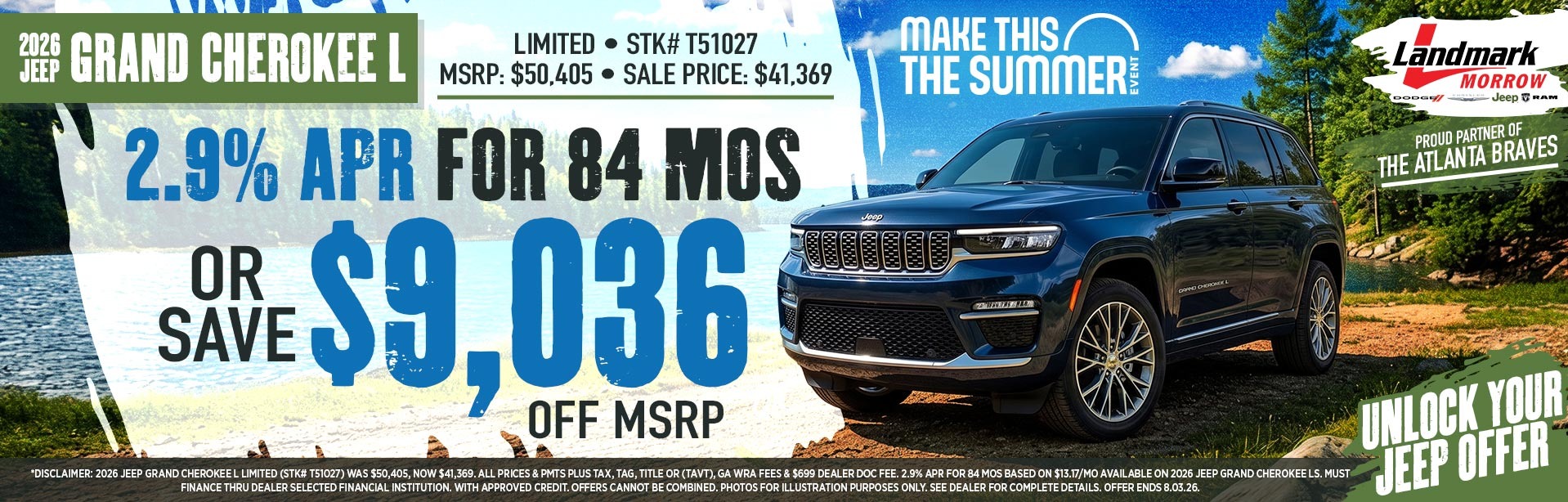 2026 Jeep Grand Cherokee L Limited - Save $9,036 Off MSRP OR 2.9% APR For 84 MOs