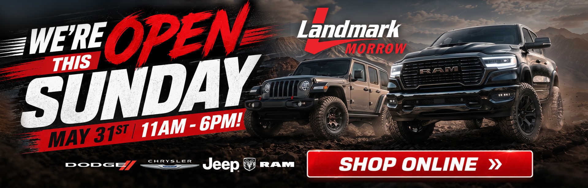 We Are OPEN This Sunday, May 31st From 11AM - 6 PM!