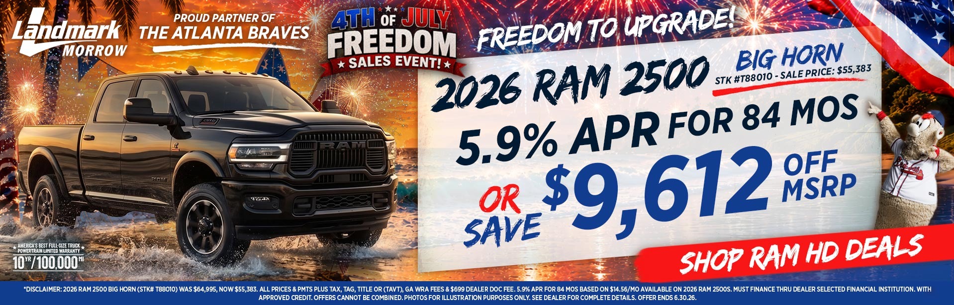 2026 Ram 2500 Big Horn - Save $9,612 Off MSRP OR 5.9% APR For 84 MOs