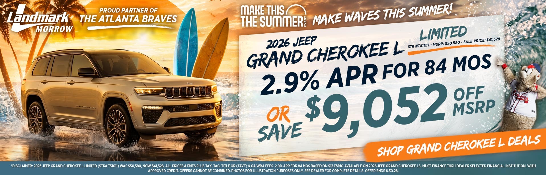 2026 Jeep Grand Cherokee L Limited - Save $9,052 Off MSRP OR 2.9% APR For 84 MOs