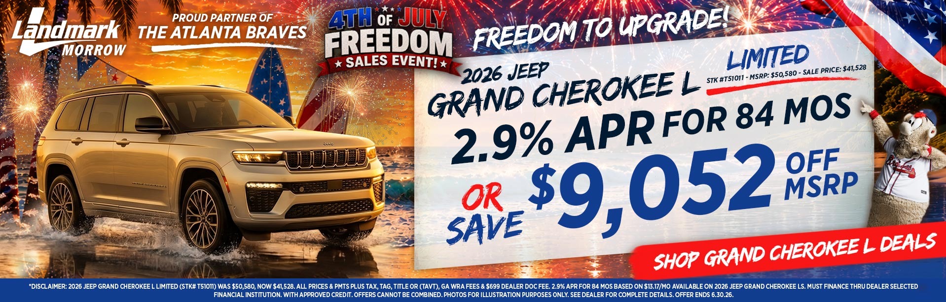 2026 Jeep Grand Cherokee L Limited - Save $9,052 Off MSRP OR 2.9% APR For 84 MOs