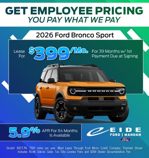 2026 Ford Bronco Sport Lease Special
